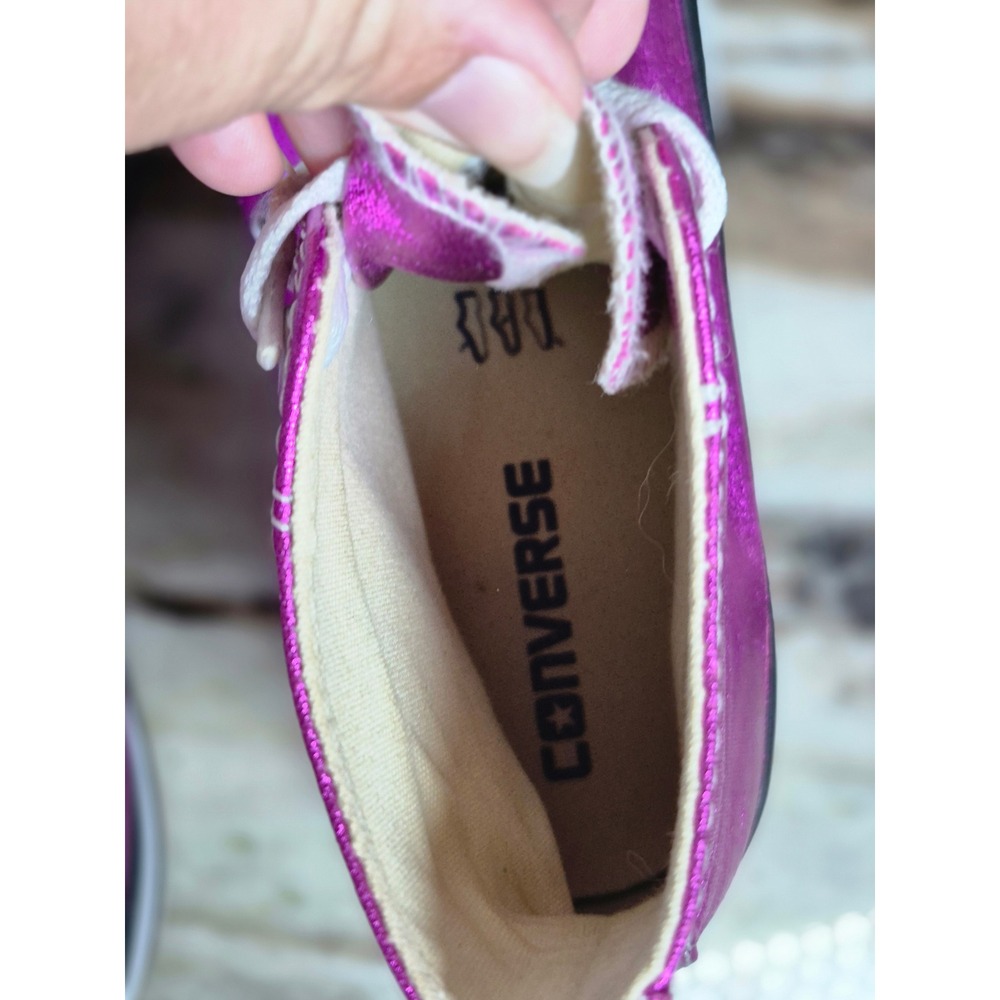 Converse Chuck Taylor All Star High Top Metallic Fuchsia Pink W 8 Barbiecore - Picture 7 of 12
